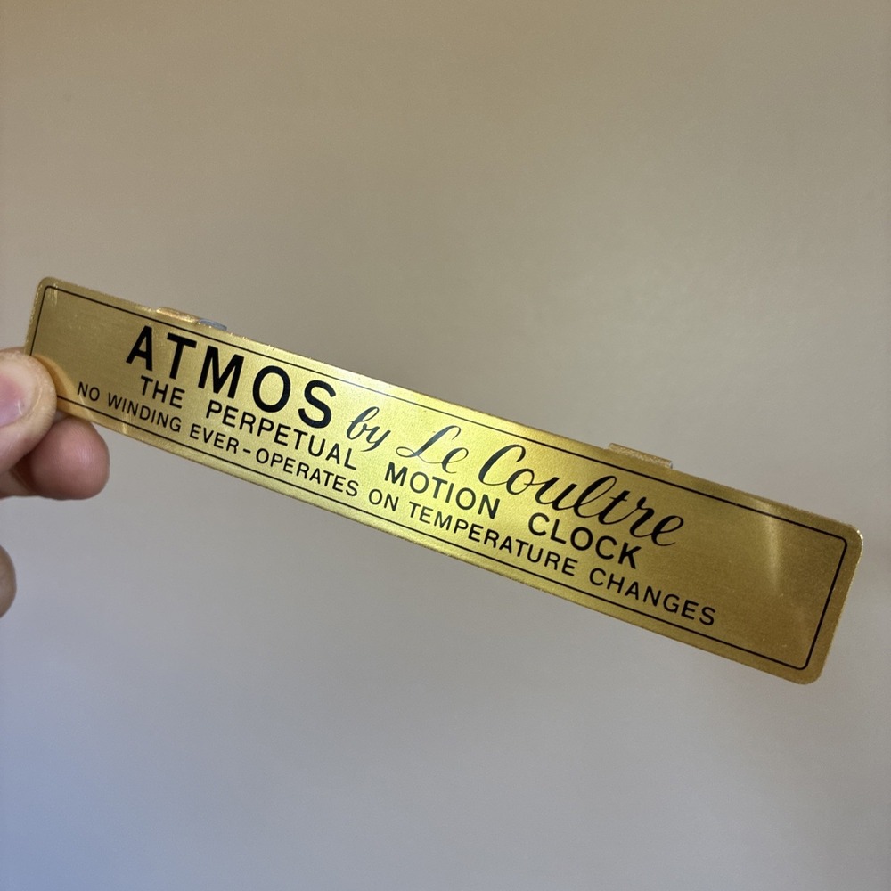 ATMOS BY JAEGER LE COULTRE PERPETUAL MOTION PLAQUE FOR ATMOS !!!